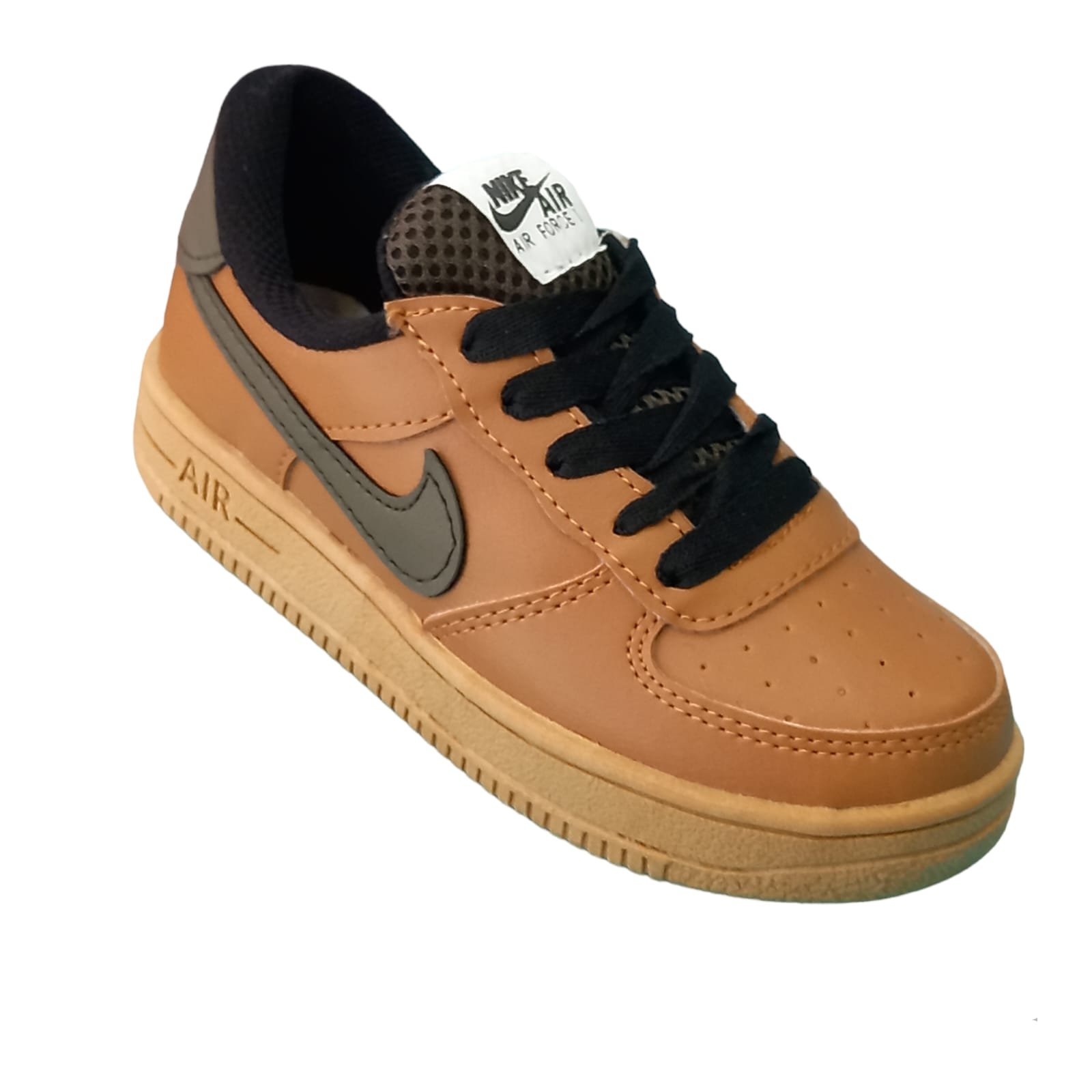 NIKE-AIR-FORCE-KIDS-BROWN-GREEN